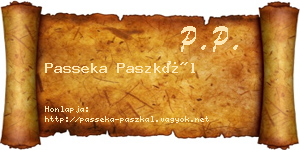 Passeka Paszkál névjegykártya